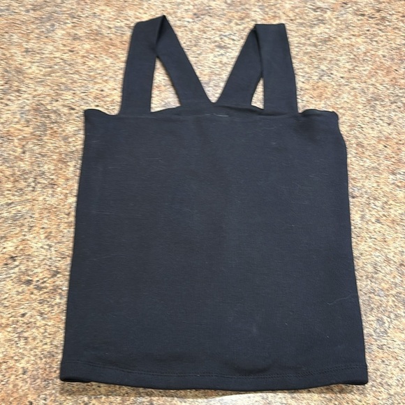 Lily & Lottie Womens Size Large Mid Length Tank Black Square Neckline V Back - Picture 5 of 6